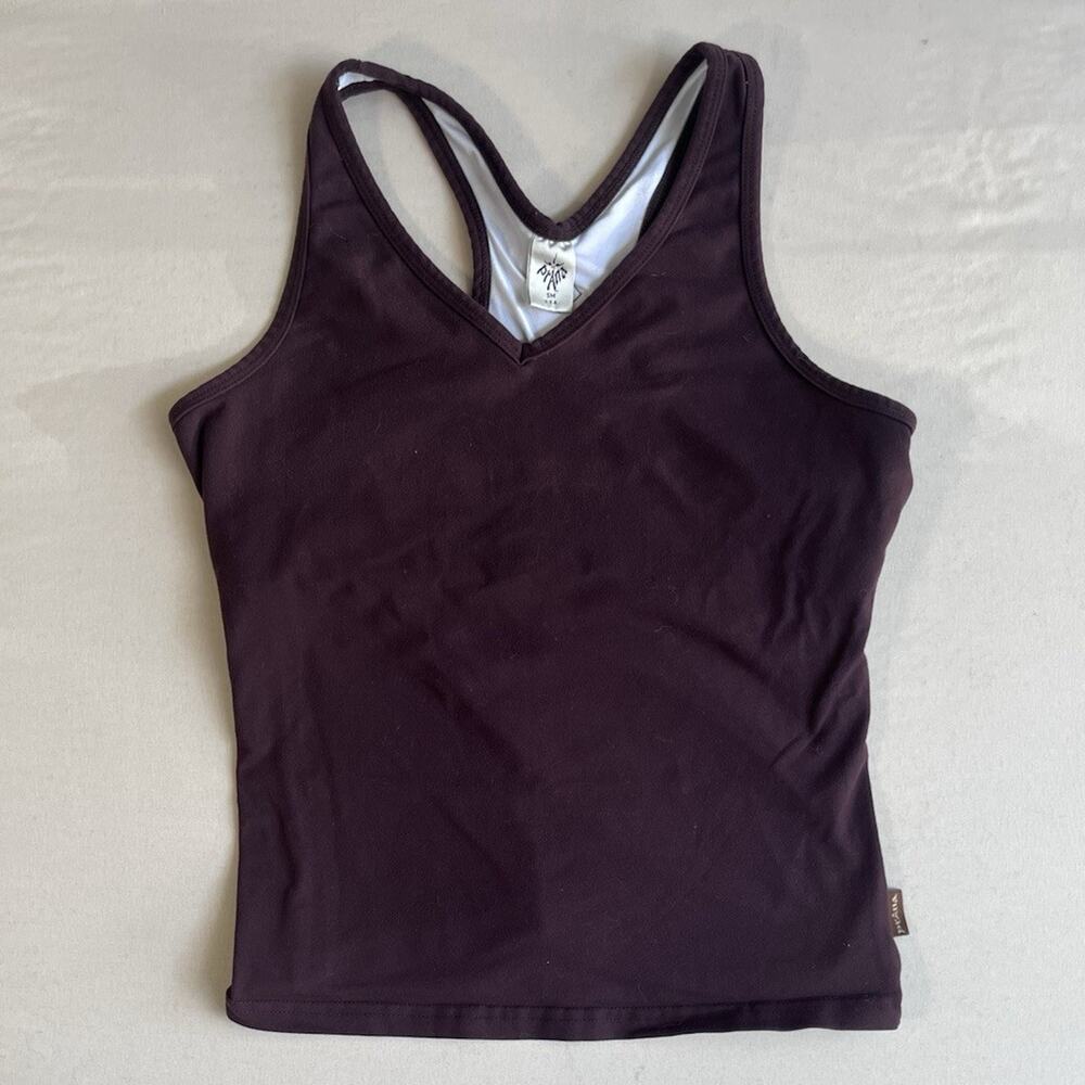 prAna Women’s Brown Racerback V-Neck Slim Fit Tank Size S